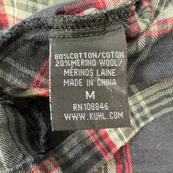 KUHL Men's Flannel Cotton Wool Plaid Button Down Shirt, Size Medium - Picture 8 of 12